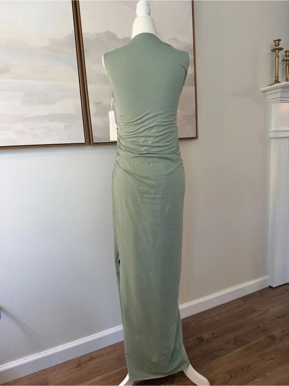 NWT Abercrombie & Fitch Ava Knit Maxi Dress Sage Green | Side Slit | Medium